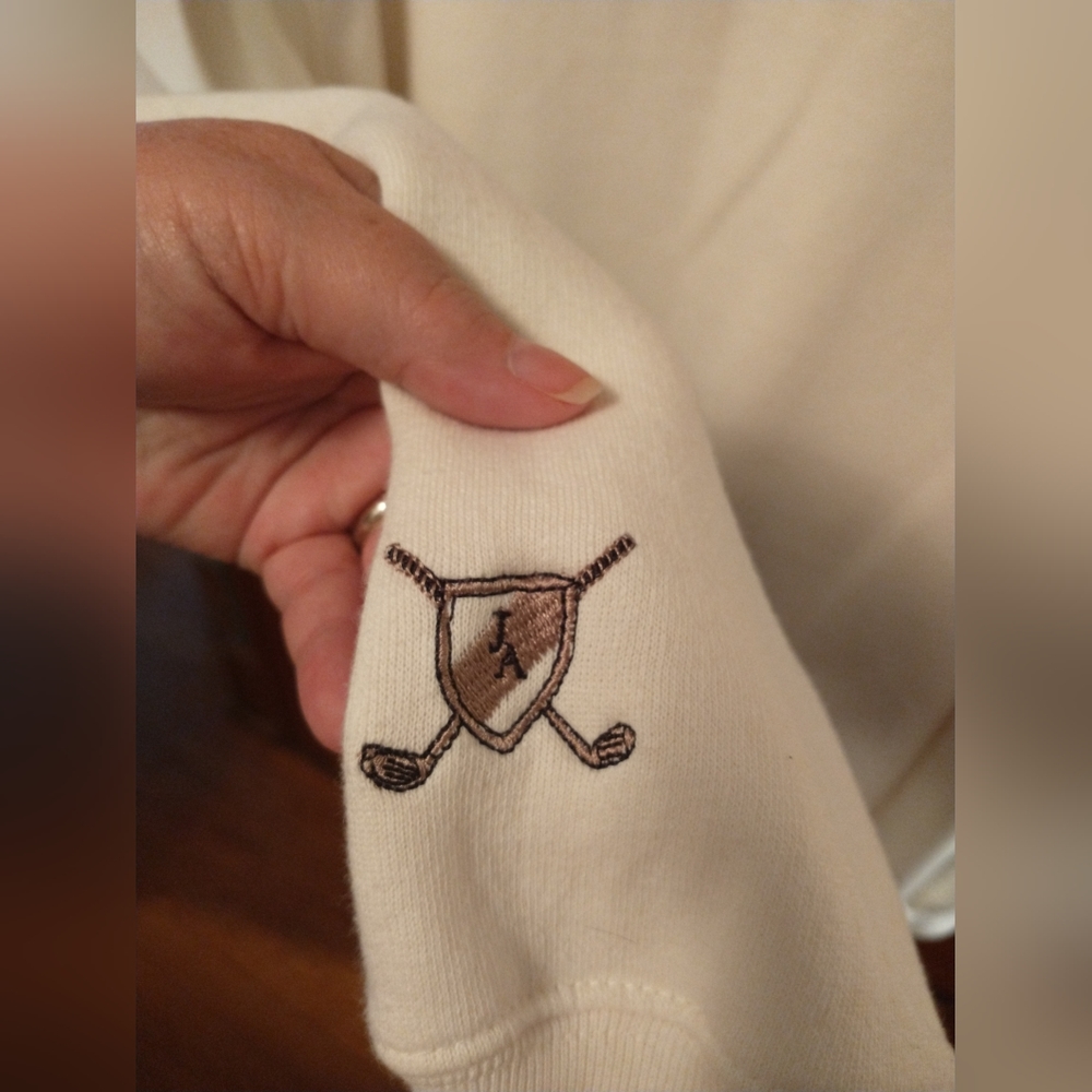 John Ashford Pullover Mens XLarge Vintage Golf Ivory Polo Neck 60% Cotton - Picture 4 of 4
